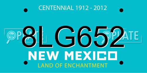 8LG652 New Mexico License Plate