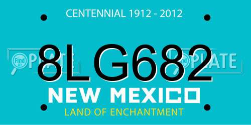 8LG682 New Mexico License Plate