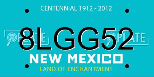 8LGG52 New Mexico License Plate