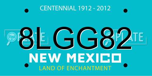 8LGG82 New Mexico License Plate