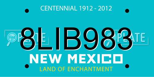 8LIB983 New Mexico License Plate