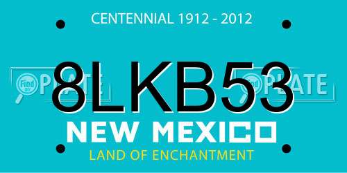 8LKB53 New Mexico License Plate