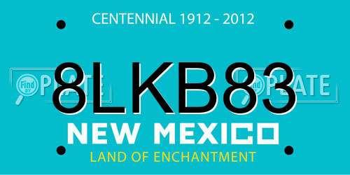 8LKB83 New Mexico License Plate