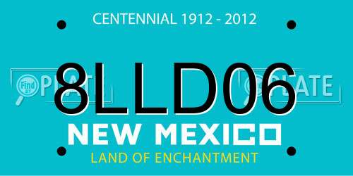8LLD06 New Mexico License Plate