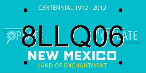 8LLQ06 New Mexico License Plate
