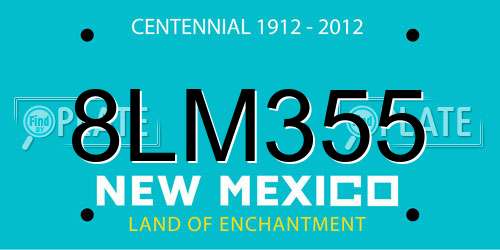 8LM355 New Mexico License Plate
