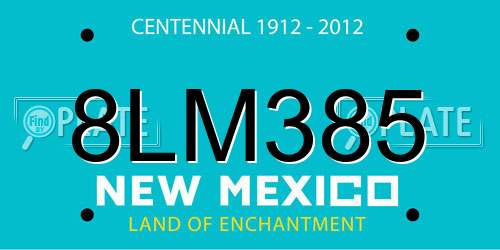 8LM385 New Mexico License Plate