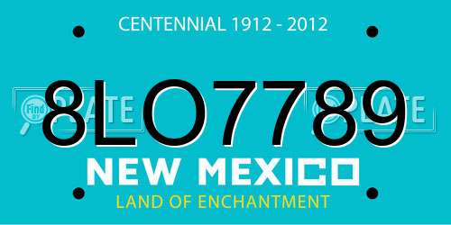 8LO7789 New Mexico License Plate