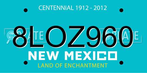 8LOZ960 New Mexico License Plate