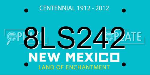 8LS242 New Mexico License Plate