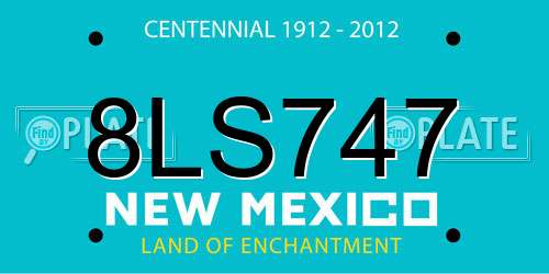 8LS747 New Mexico License Plate