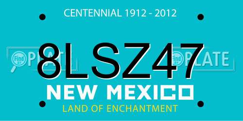 8LSZ47 New Mexico License Plate