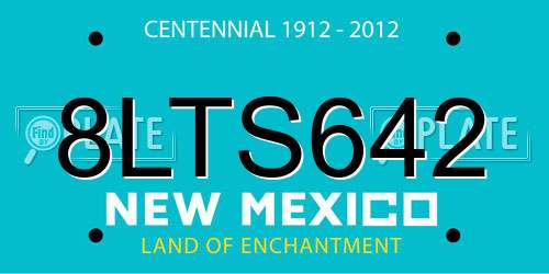 8LTS642 New Mexico License Plate