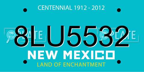 8LU5532 New Mexico License Plate