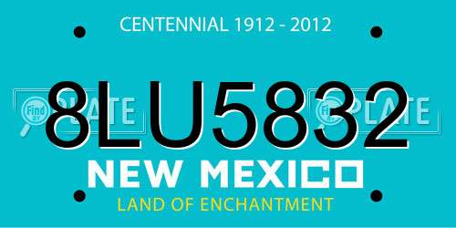 8LU5832 New Mexico License Plate