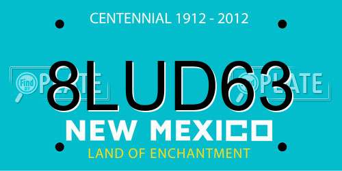 8LUD63 New Mexico License Plate