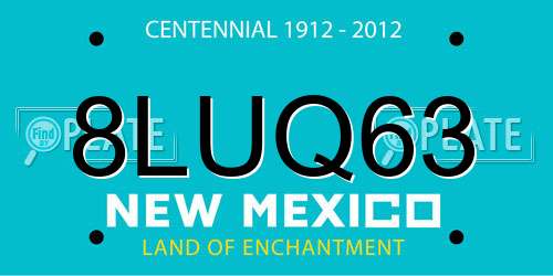 8LUQ63 New Mexico License Plate