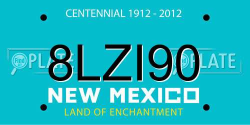 8LZI90 New Mexico License Plate