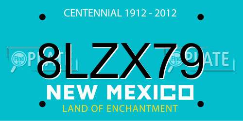 8LZX79 New Mexico License Plate