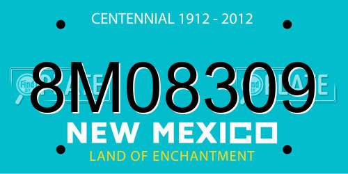 8M08309 New Mexico License Plate