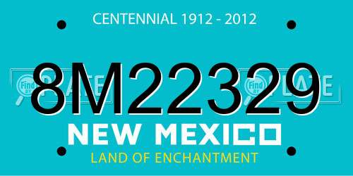 8M22329 New Mexico License Plate