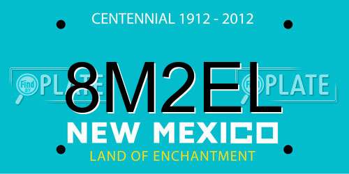 8M2EL New Mexico License Plate