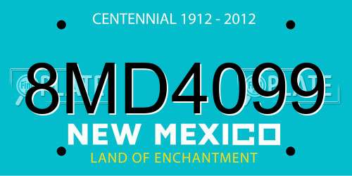 8MD4099 New Mexico License Plate