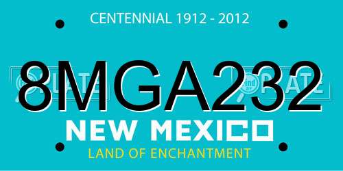 8MGA232 New Mexico License Plate