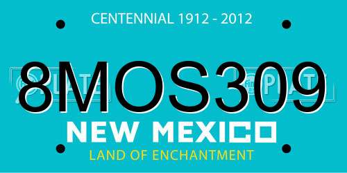 8MOS309 New Mexico License Plate