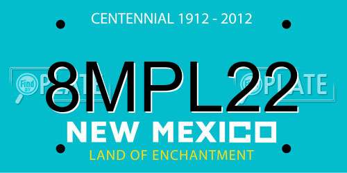 8MPL22 New Mexico License Plate