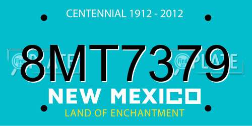 8MT7379 New Mexico License Plate