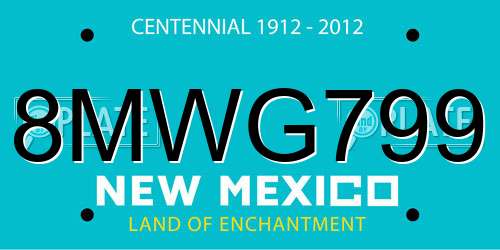 8MWG799 New Mexico License Plate