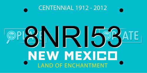 8NRI53 New Mexico License Plate