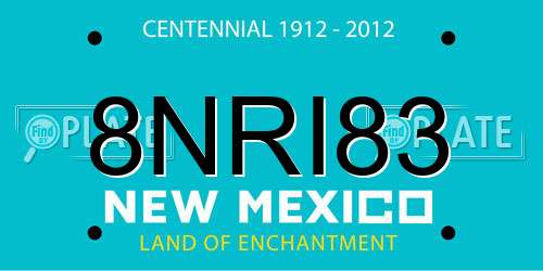 8NRI83 New Mexico License Plate