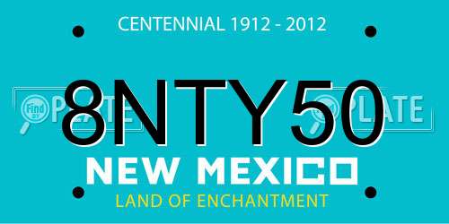 8NTY50 New Mexico License Plate