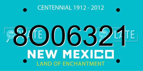 8O06321 New Mexico License Plate
