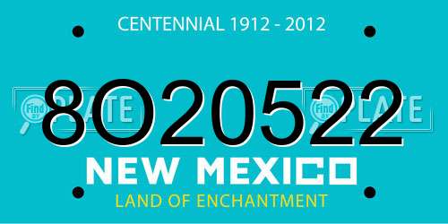 8O20522 New Mexico License Plate