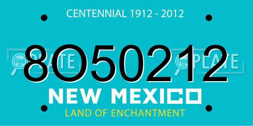 8O50212 New Mexico License Plate