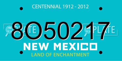 8O50217 New Mexico License Plate