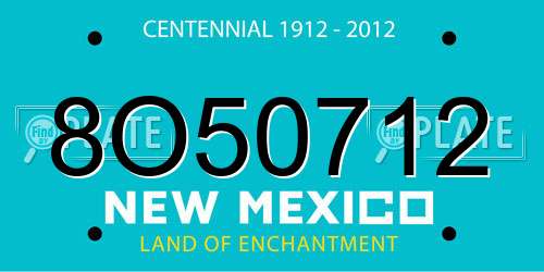 8O50712 New Mexico License Plate