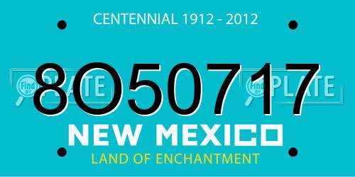 8O50717 New Mexico License Plate