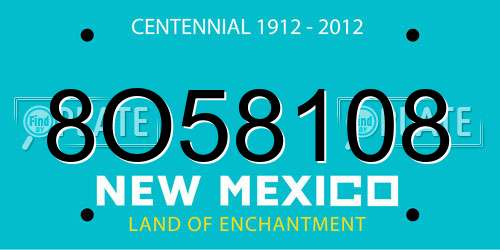 8O58108 New Mexico License Plate