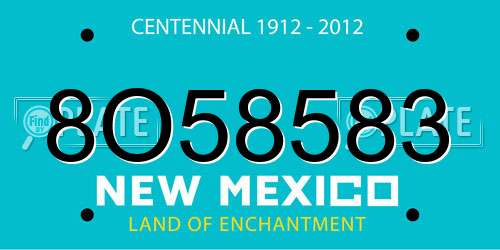 8O58583 New Mexico License Plate
