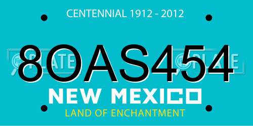8OAS454 New Mexico License Plate