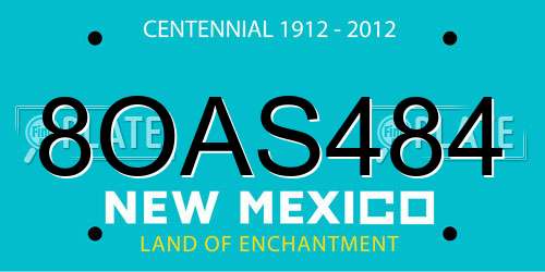 8OAS484 New Mexico License Plate
