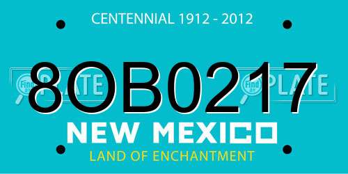 8OB0217 New Mexico License Plate