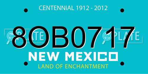 8OB0717 New Mexico License Plate
