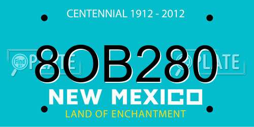 8OB280 New Mexico License Plate