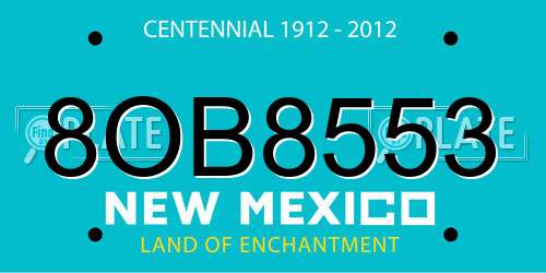 8OB8553 New Mexico License Plate