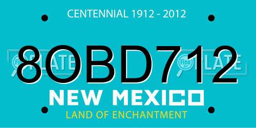 8OBD712 New Mexico License Plate